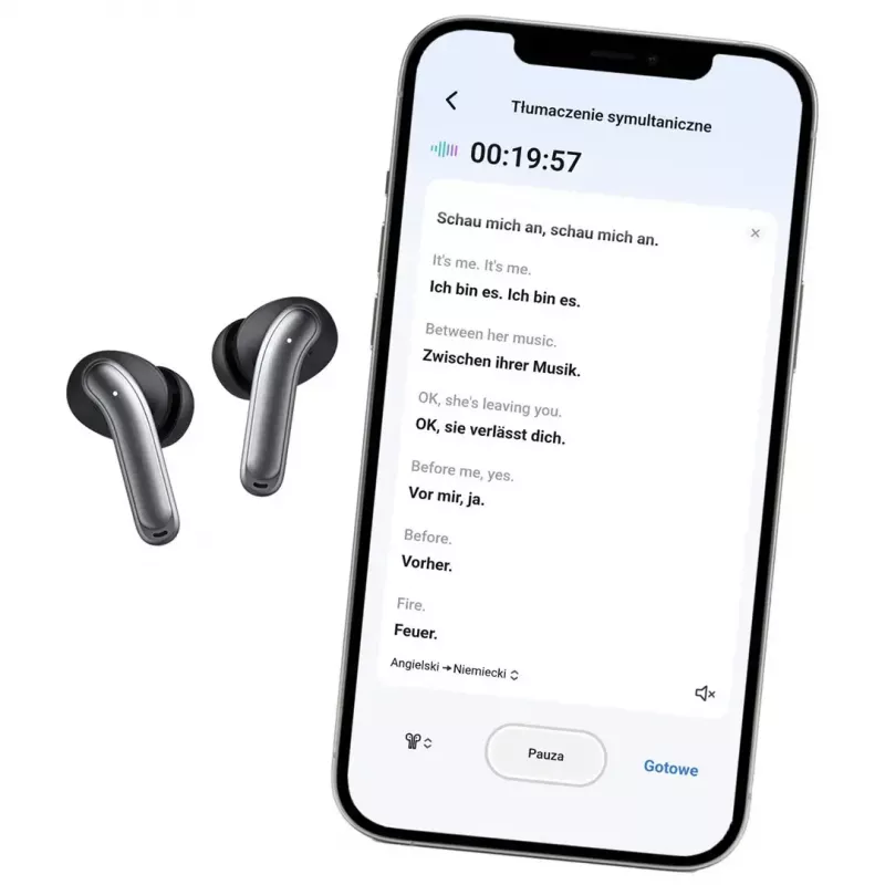 Bezvadu ievietojamās austiņas Audiocore AC591 PRO — hibrīda ANC, ENC, 6 mikrofoni, USB‑C uzlāde, līdz 9h atskaņošanas, Tuya saderīgas, melnas