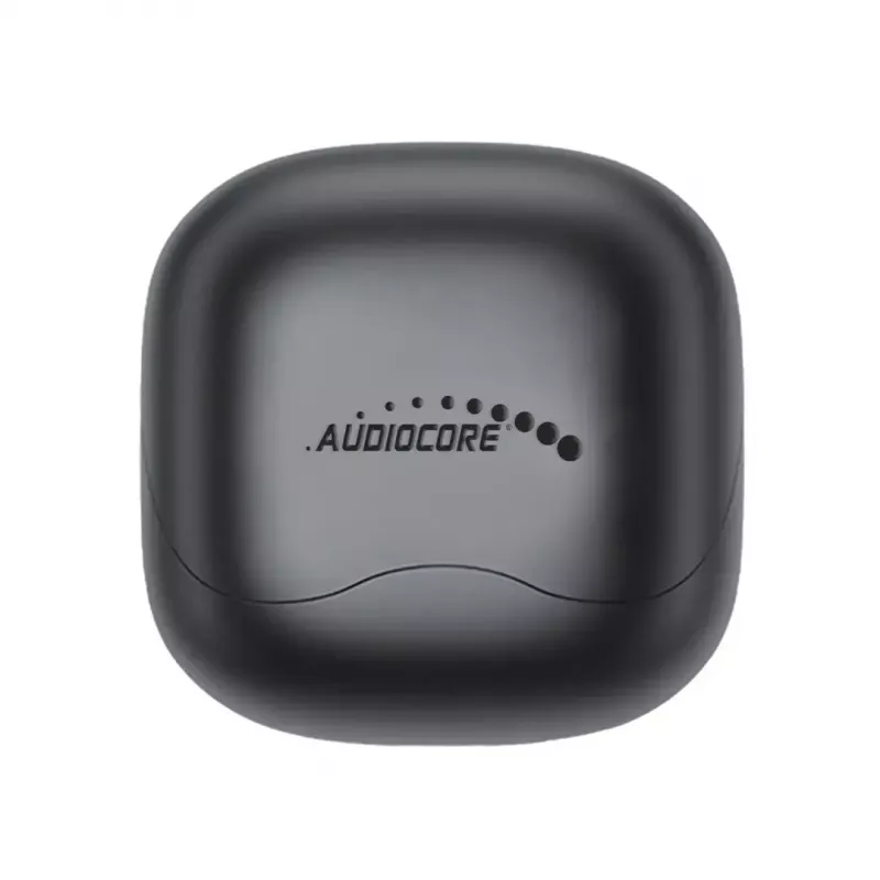 Bezvadu ievietojamās austiņas Audiocore AC591 PRO — hibrīda ANC, ENC, 6 mikrofoni, USB‑C uzlāde, līdz 9h atskaņošanas, Tuya saderīgas, melnas