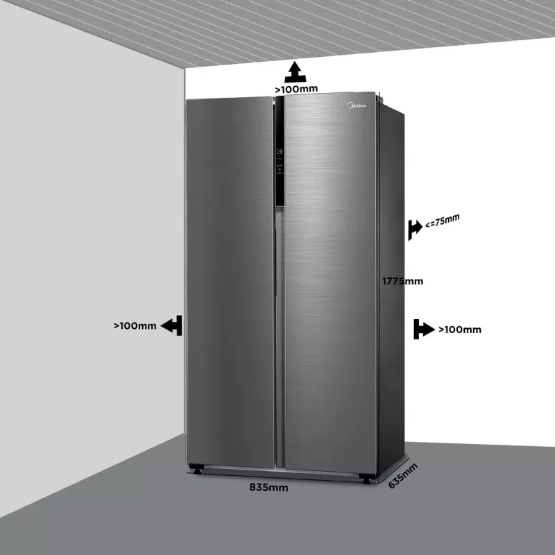 Midea MDRS619FIE46 Side-by-Side ledusskapis 460 L