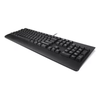 Vadu pilna izmēra USB tastatūra Lenovo 4Y41R64588 — ASV angļu, 104 taustiņi, virzuļa slēdzis, 2 m kabelis, melna