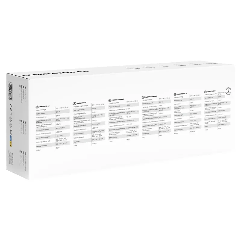 Aukstā/karstā laminētājs SAVIO LR-01/B — maks. laminēšanas platums 230 mm, 320 mm/min, 300 W, melns
