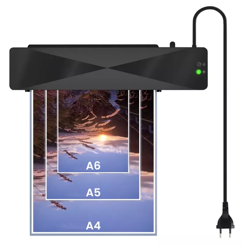 Aukstā/karstā laminētājs SAVIO LR-01/B — maks. laminēšanas platums 230 mm, 320 mm/min, 300 W, melns