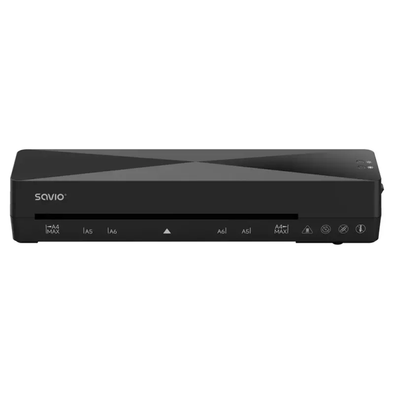 Aukstā/karstā laminētājs SAVIO LR-01/B — maks. laminēšanas platums 230 mm, 320 mm/min, 300 W, melns