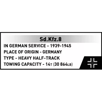 Cobi Blocks Sd.Kfz.8 velk 8.8 cm Flak 36 būvkomplekts, 975 gabali