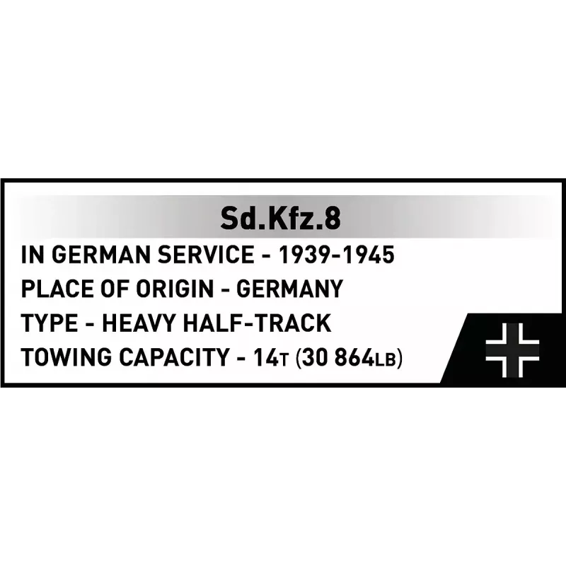 Cobi Blocks Sd.Kfz.8 velk 8.8 cm Flak 36 būvkomplekts, 975 gabali