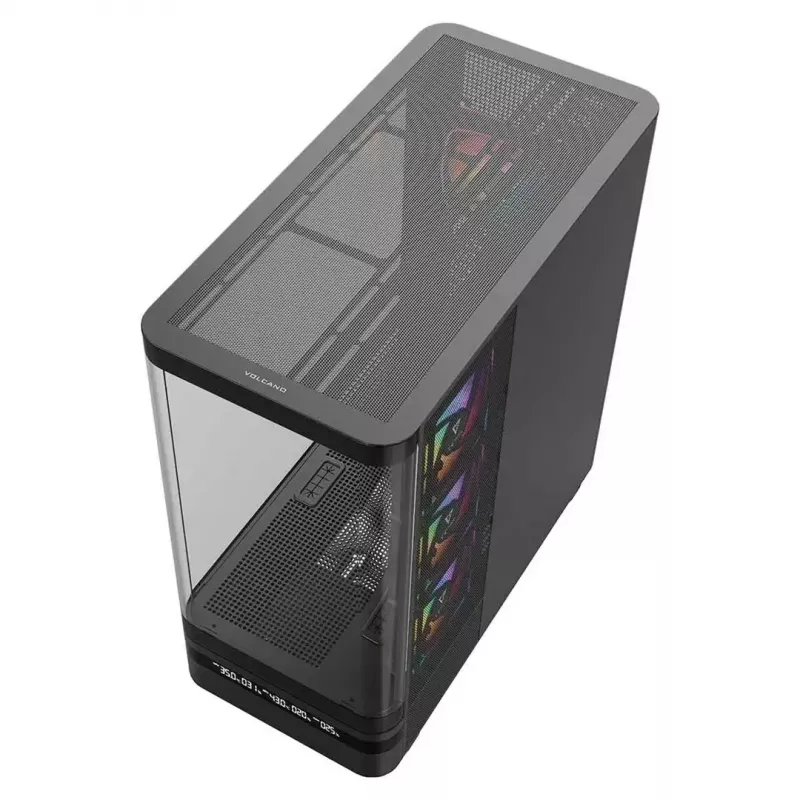 Datora korpuss MODECOM VOLCANO AQ200 ARGB MIDI melns