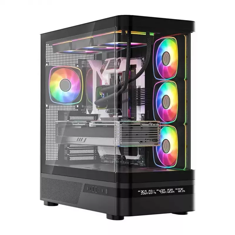 Datora korpuss MODECOM VOLCANO AQ200 ARGB MIDI melns