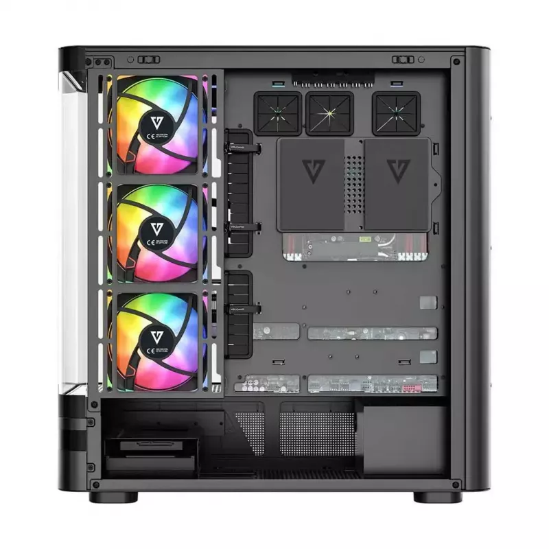Datora korpuss MODECOM VOLCANO AQ200 ARGB MIDI melns