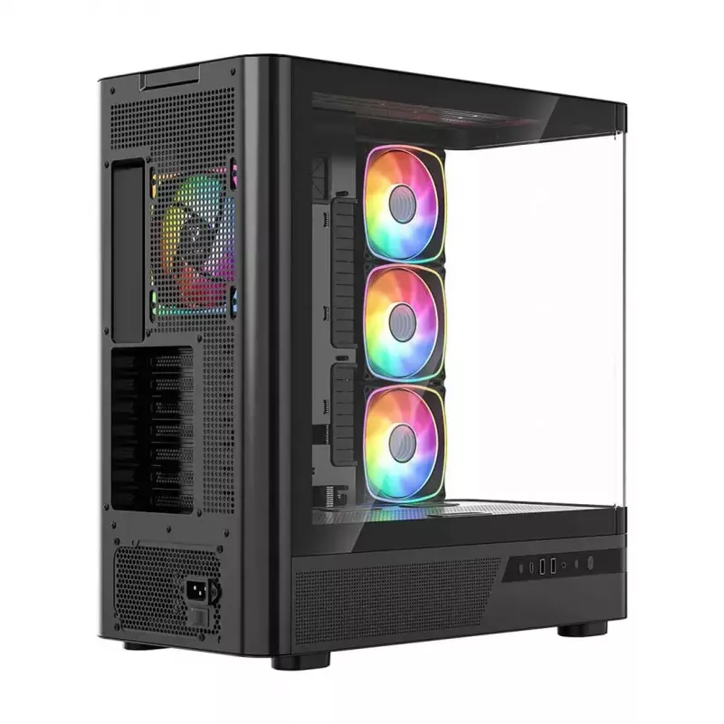 Datora korpuss MODECOM VOLCANO AQ200 ARGB MIDI melns