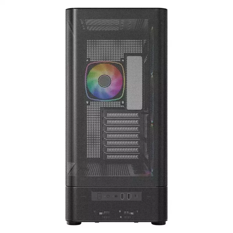 Datora korpuss MODECOM VOLCANO AQ400 ARGB MIDI Melns — MODECOM MC-A-AQ400-4FA-B