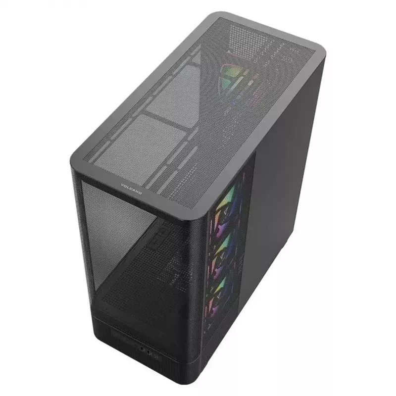 Datora korpuss MODECOM VOLCANO AQ400 ARGB MIDI Melns — MODECOM MC-A-AQ400-4FA-B