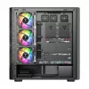 Datora korpuss MODECOM VOLCANO AQ400 ARGB MIDI Melns — MODECOM MC-A-AQ400-4FA-B