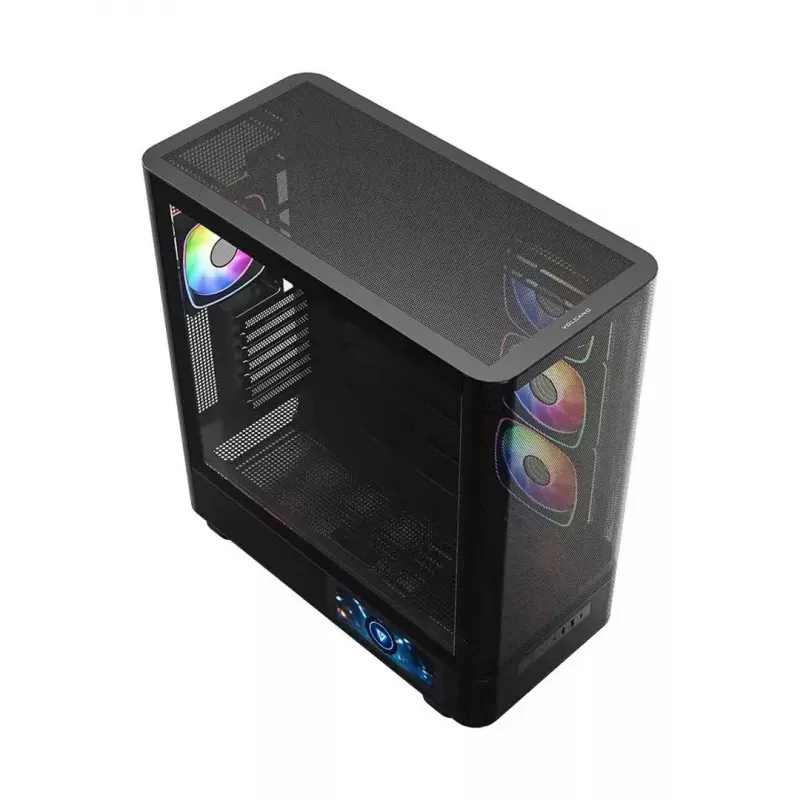 Datora korpuss MODECOM VOLCANO AQ400 ARGB MIDI Melns — MODECOM MC-A-AQ400-4FA-B