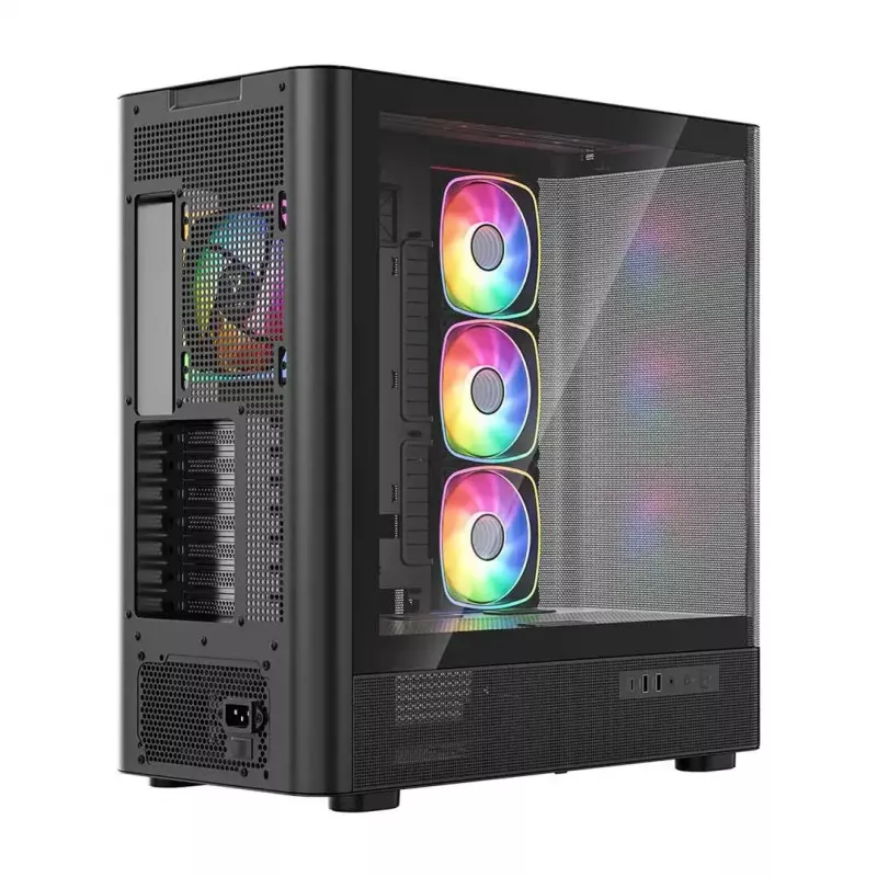 Datora korpuss MODECOM VOLCANO AQ500 ARGB MIDI melns
