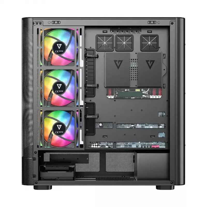 Datora korpuss MODECOM VOLCANO AQ500 ARGB MIDI melns