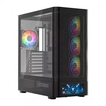 Datora korpuss MODECOM VOLCANO AQ500 ARGB MIDI melns