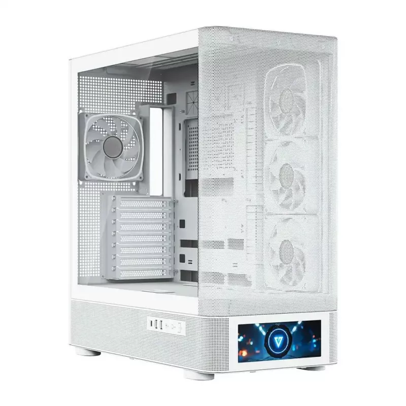 Datorkorpuss MODECOM VOLCANO AQ500 ARGB MIDI balts