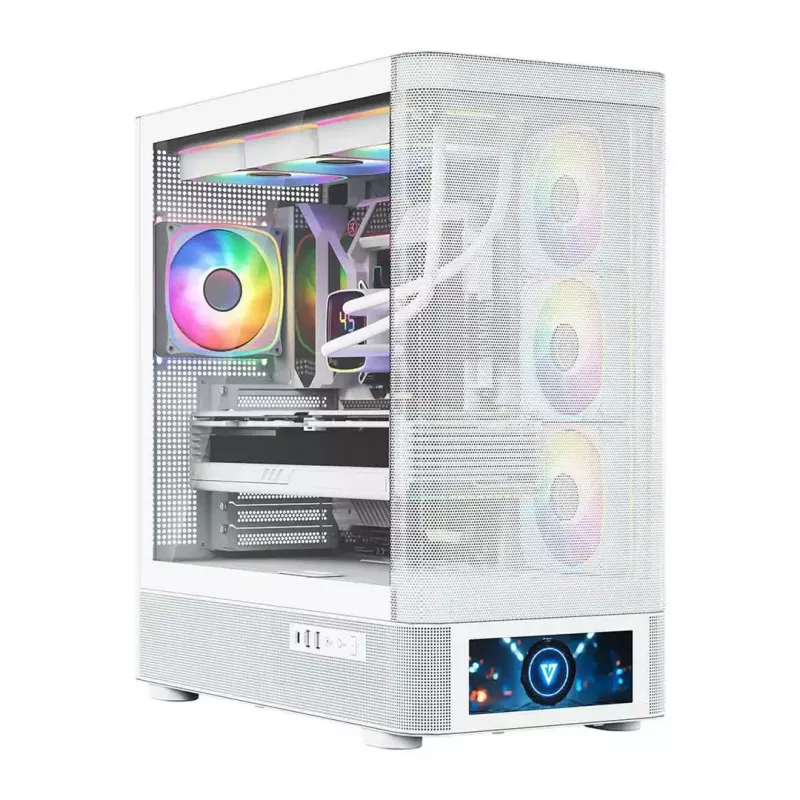 Datorkorpuss MODECOM VOLCANO AQ500 ARGB MIDI balts
