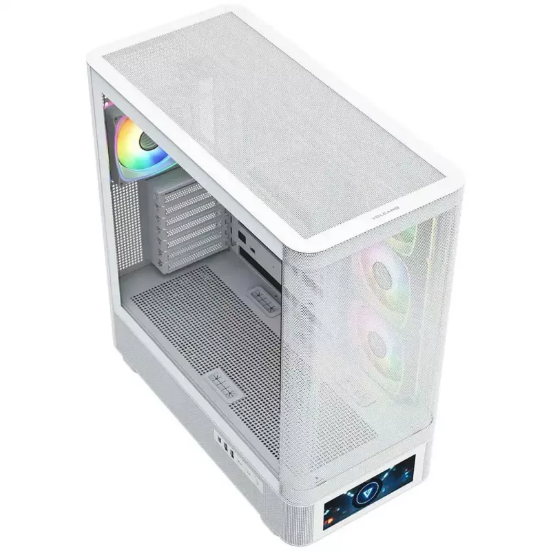Datorkorpuss MODECOM VOLCANO AQ500 ARGB MIDI balts