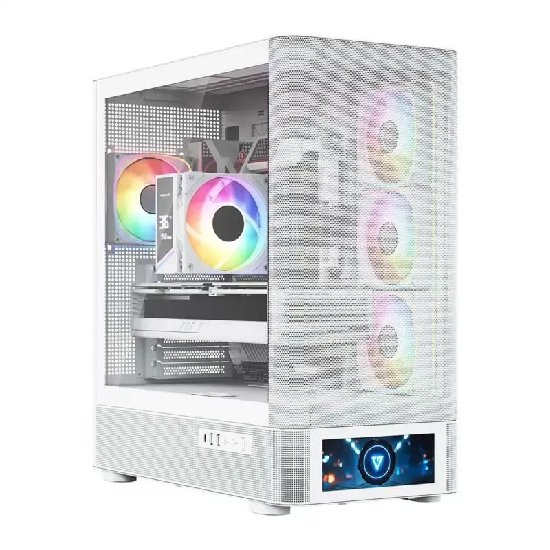 Datorkorpuss MODECOM VOLCANO AQ500 ARGB MIDI balts