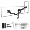 Monitora stiprinājums MACLEAN MC-137 — gāzes atspere, 3 monitoriem 17 collas–27 collas, 2–8 kg katram, melns