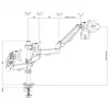 Monitora stiprinājums MACLEAN MC-137 — gāzes atspere, 3 monitoriem 17 collas–27 collas, 2–8 kg katram, melns