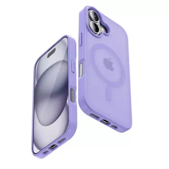 Crong Hybrid Matte Magnetic MagSafe vāciņš priekš iPhone 17 — Translucent Lavender, PC+TPU