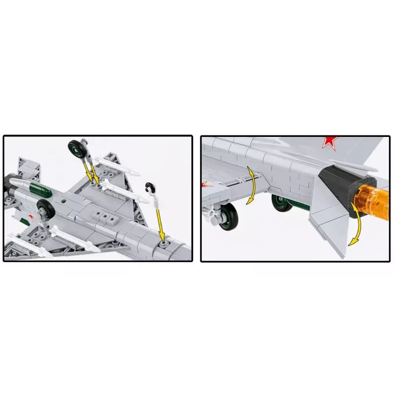 Cobi Mig-21 MF konstruktoru bloki 381 gabalu komplekts — rotaļlietu modelis būvēšanai