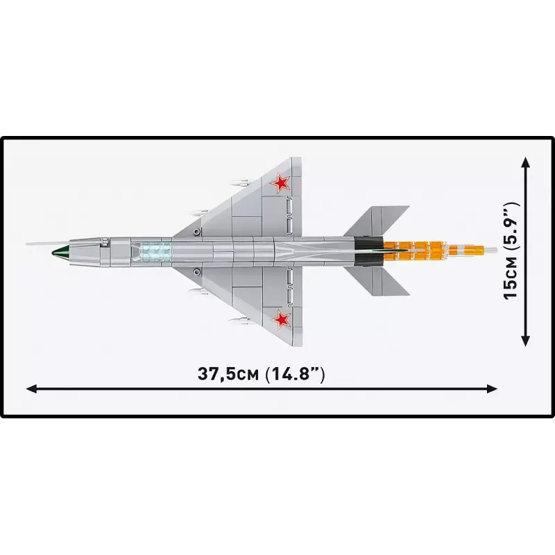 Cobi Mig-21 MF konstruktoru bloki 381 gabalu komplekts — rotaļlietu modelis būvēšanai