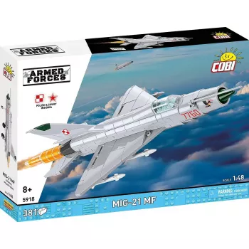Cobi Mig-21 MF konstruktoru bloki 381 gabalu komplekts — rotaļlietu modelis būvēšanai