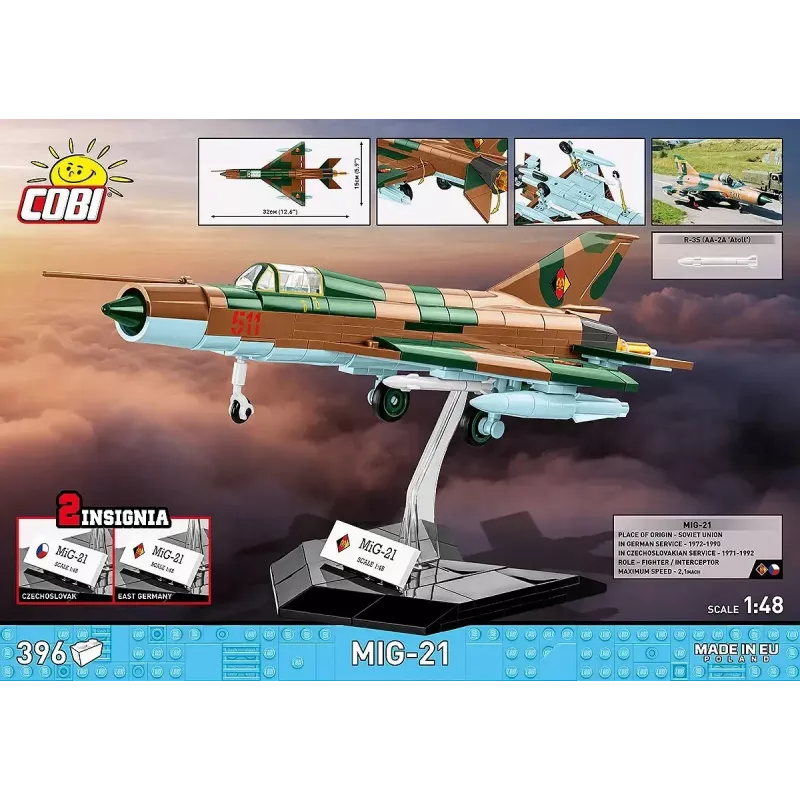 Cobi Mig-21 modeļa komplekts 396 gab. – Cobi Blocks konstruktoru komplekts