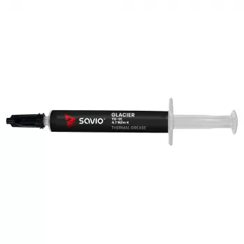 Termopasta SAVIO TG-01 2G — siltumvadītspēja 4,7 W/m·K, 2 ml, pelēka/melna
