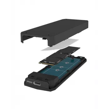 ICY BOX M.2 NVMe SSD korpuss ar USB 3.2 Gen 2 Type-C un RGB apgaismojumu