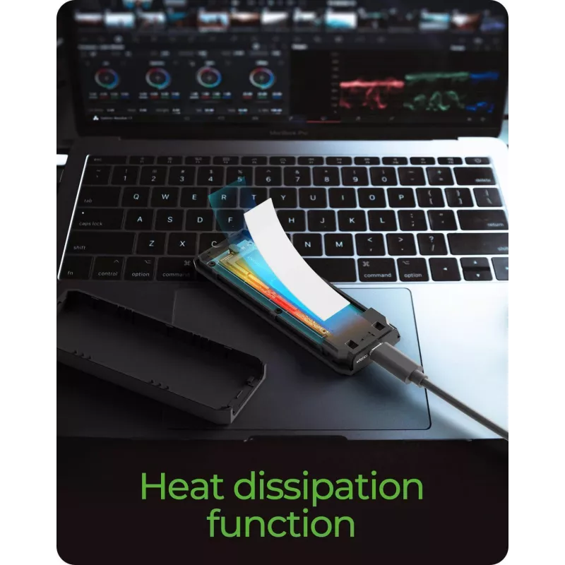 ICY BOX M.2 NVMe SSD korpuss ar USB 3.2 Gen 2 Type-C un RGB apgaismojumu