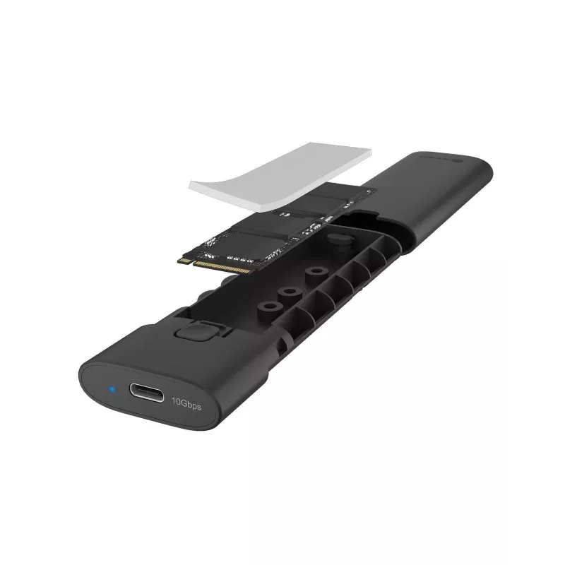 ICY BOX M.2 NVMe korpuss ar USB 3.2 Gen 2 Type-C, SSD korpuss, M.2, PCI Express, 10 Gbit/s, Hot-swap, Melns