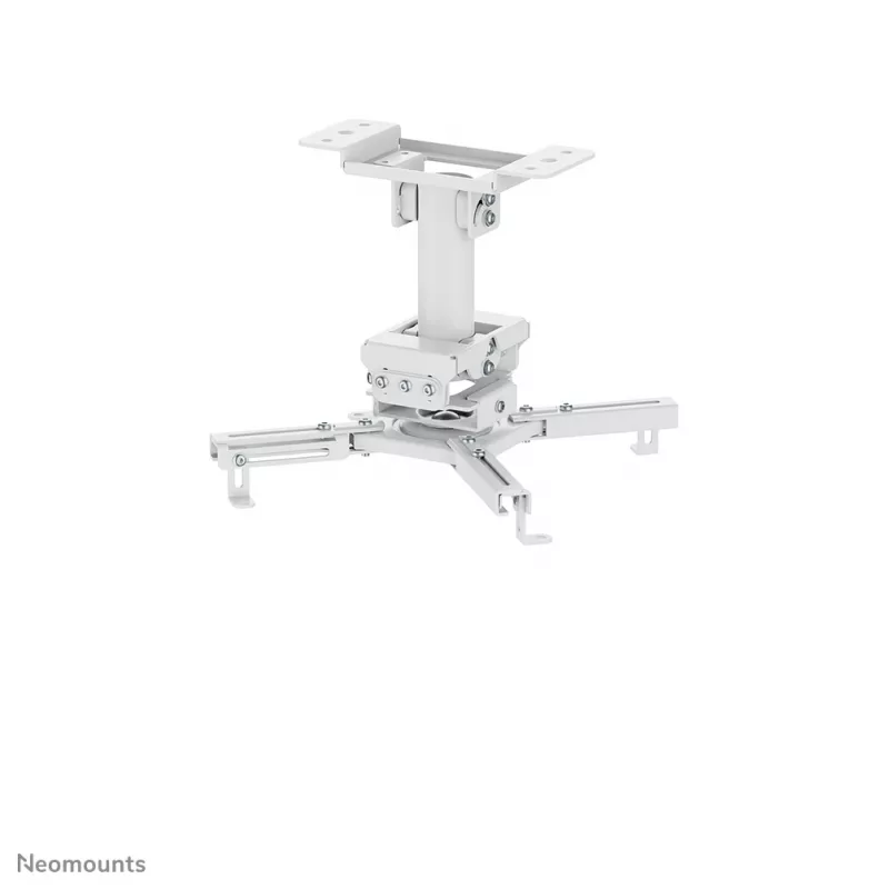 Griestu projektora kronšteins Neomounts CL25-530WH1 — pilnībā kustīgs, maksimālā slodze 45 kg, augstums 25,5 cm, balts