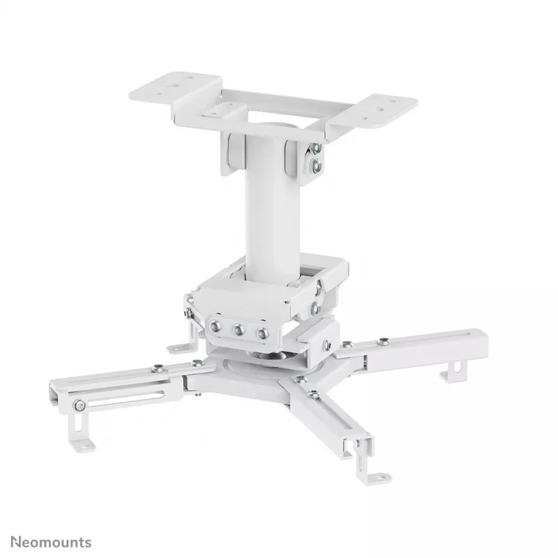 Griestu projektora kronšteins Neomounts CL25-530WH1 — pilnībā kustīgs, maksimālā slodze 45 kg, augstums 25,5 cm, balts