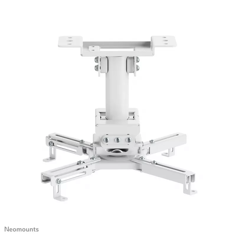 Griestu projektora kronšteins Neomounts CL25-530WH1 — pilnībā kustīgs, maksimālā slodze 45 kg, augstums 25,5 cm, balts