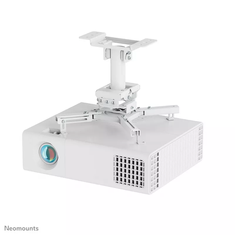 Griestu projektora kronšteins Neomounts CL25-530WH1 — pilnībā kustīgs, maksimālā slodze 45 kg, augstums 25,5 cm, balts