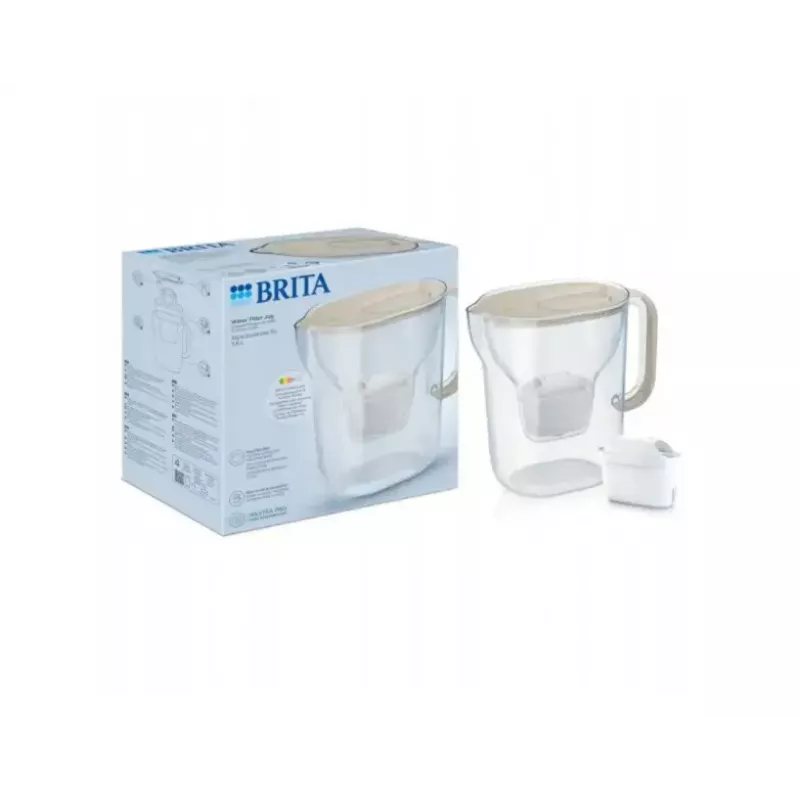 Ūdens filtra krūze BRITA Style ESSENTIAL XL smilšu krāsā ar MX Pro Pure Performance filtru