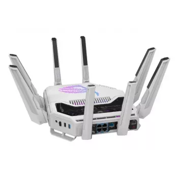 ASUS ROG Rapture GT-BE19000AI bezvadu maršrutētājs 10 Gigabit Ethernet Tri-band (2,4 GHz / 5 GHz / 6 GHz) Balts