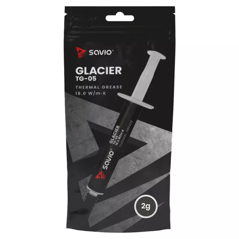 Termopasta SAVIO TG-05 2g — siltumvadītspēja 18 W/m·K, 2 ml