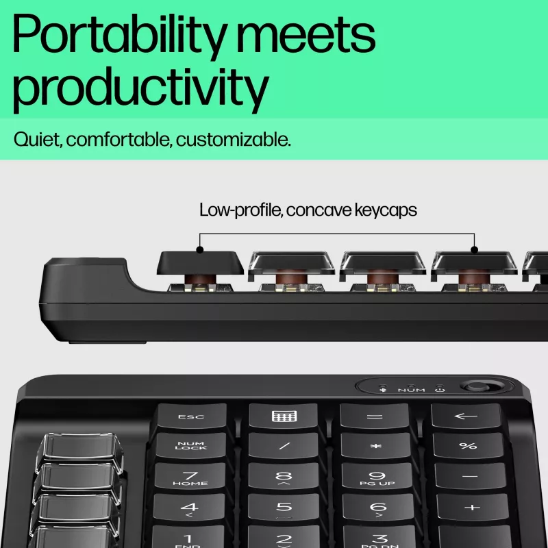 HP 430 Programmējama bezvadu tastatūra, bezvadu, Bluetooth, mehāniska, melna