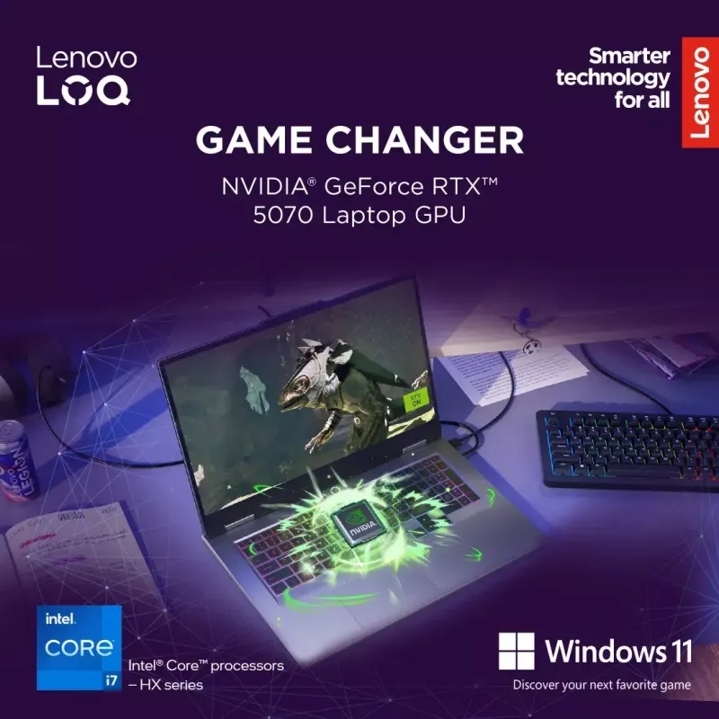 Portatīvais dators Lenovo LOQ 17IRX10 17,3 collu FHD IPS i7-13650HX 16 GB DDR5 1 TB SSD NVIDIA GeForce RTX 5060 8 GB Windows 11 Home Lunar pelēka