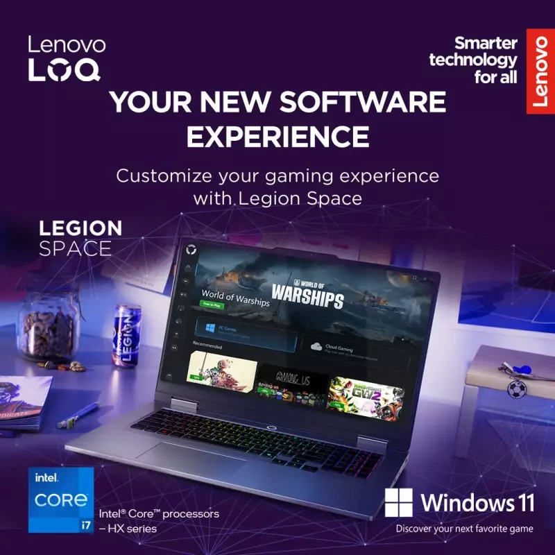 Portatīvais dators Lenovo LOQ 17IRX10 17,3 collu FHD IPS i7-13650HX 16 GB DDR5 1 TB SSD NVIDIA GeForce RTX 5060 8 GB Windows 11 Home Lunar pelēka