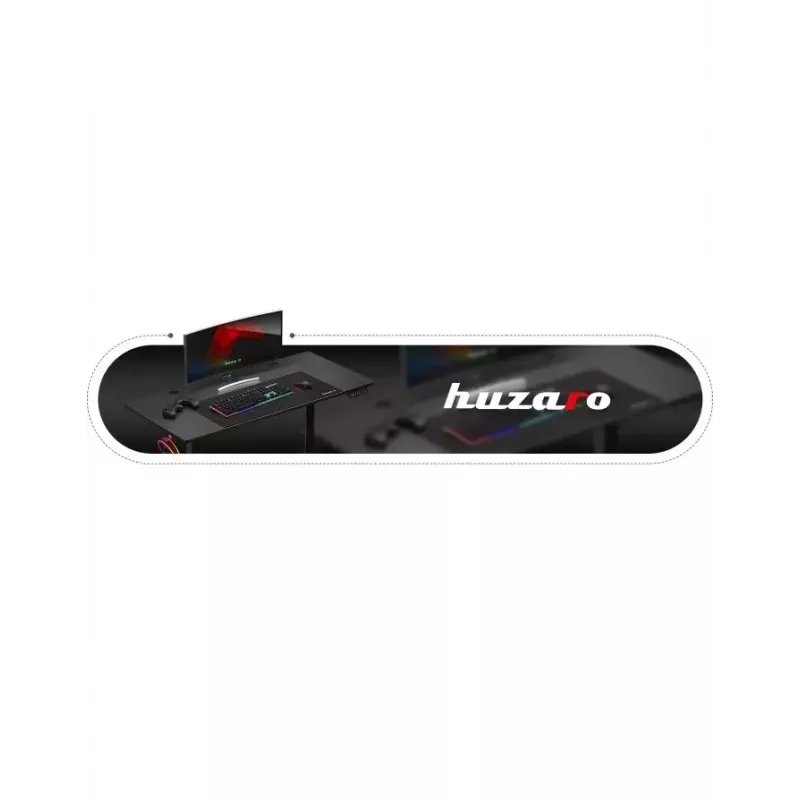 Taisns spēļu galds Huzaro Hero 8.2 melns MDF taisnstūrveida 1200x600 mm, regulējams augstums 720–1180 mm, 80 kg noslodze