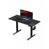 Taisns spēļu galds Huzaro Hero 8.2 melns MDF taisnstūrveida 1200x600 mm, regulējams augstums 720–1180 mm, 80 kg noslodze