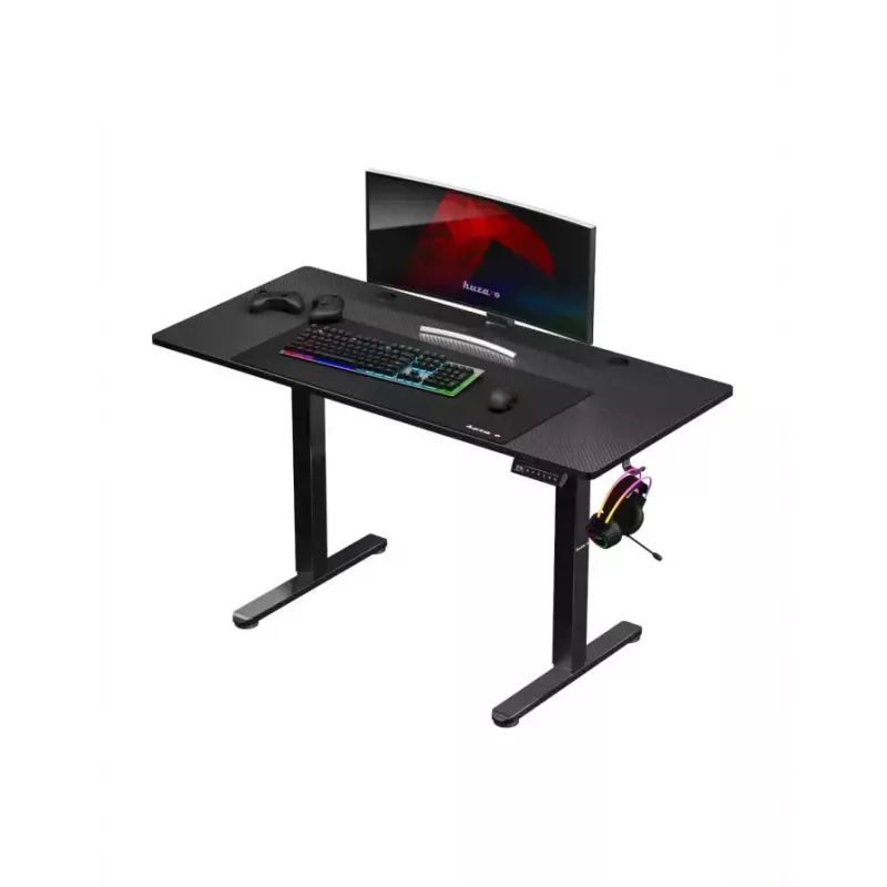 Taisns spēļu galds Huzaro Hero 8.2 melns MDF taisnstūrveida 1200x600 mm, regulējams augstums 720–1180 mm, 80 kg noslodze