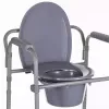 Salokāms tualetes krēsls ANTAR ar roku balstiem, uzglabāšanas kasti, tērauda rāmi, regulējamu augstumu 35–50 cm, maks. slodze 120 kg, pelēks