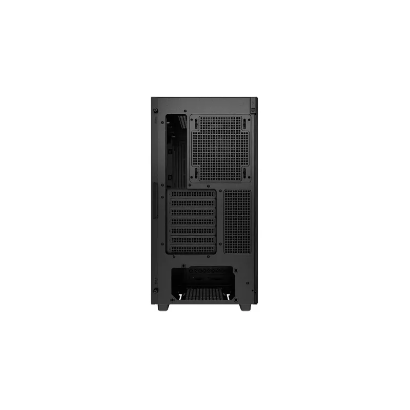 PC korpuss DeepCool CH510 Midi Tornis Melns — rūdīts stikls, microATX/ATX, atbalsta 360 mm priekšējos/augšējos radiatorus, maks. GPU 38 cm, barošanas bloks apakšā, 7 paplašināšanas sloti